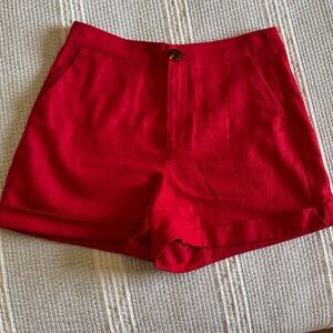 Simon Miller Red linen High-Waist Women's Shorts